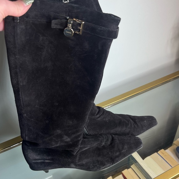 Good condition Authentic PRADA Black Boots with mini .5” heels - Picture 3 of 9